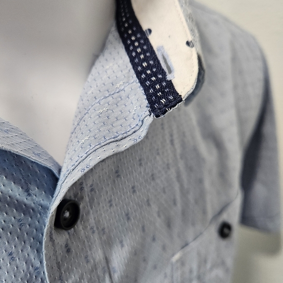 Level Ten men's baby blue button-down  short-sleeve  XL - Picture 5 of 6